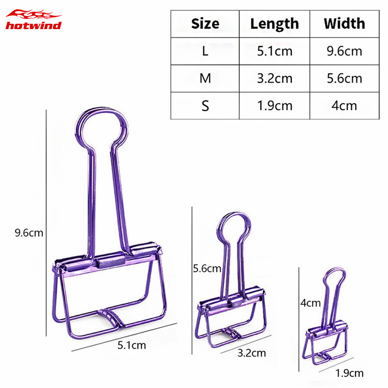 HW Set 8 Kẹp Giấy Bằng Kim Loại Có 3 Kích Cỡ Khác Nhau