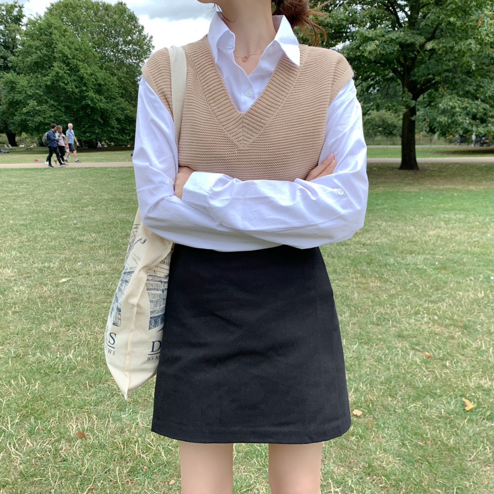 Áo Dệt Kim Sát Nách Dáng Rộng Cổ Chữ V Thời Trang Cho Nữ 30209