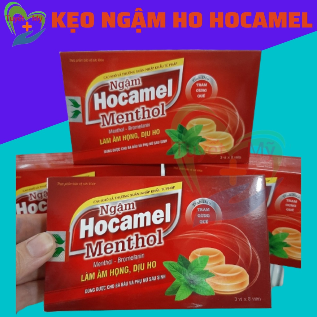 Kẹo Ngậm Ho HOCAMEL, Dùng Được Cho Bà Bầu Và Phụ Nữ Sau Sinh, Làm Ấm Họng, Dịu Ho