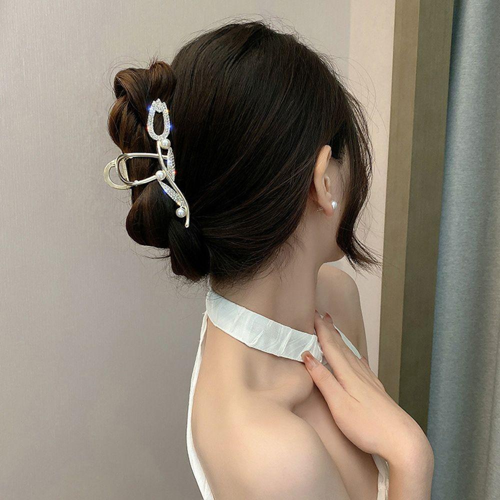 Kẹp Tóc Hình Hoa Tulip Bằng Hợp Kim Đơn Giản Thanh Lịch Cho Nữ