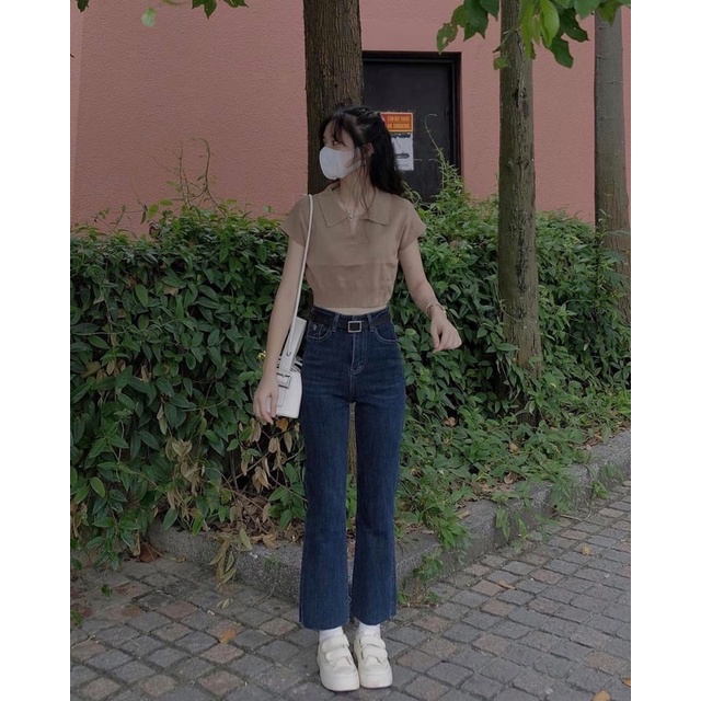 Áo croptop len nữ sát nách freesize Pumi