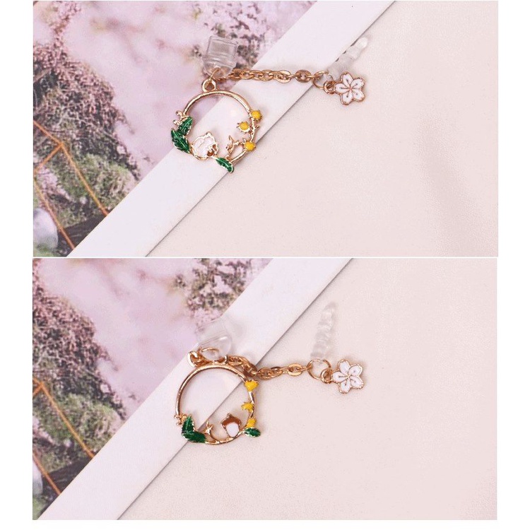 Nút Bịt Ổ Cắm Điện Thoại Chống Bụi Hình Thỏ Dễ Thương Cho Điện Thoại Di Động