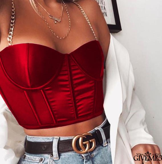 Áo lửng 2 dây màu trơn kiểu dáng quyến rũ cho nữ