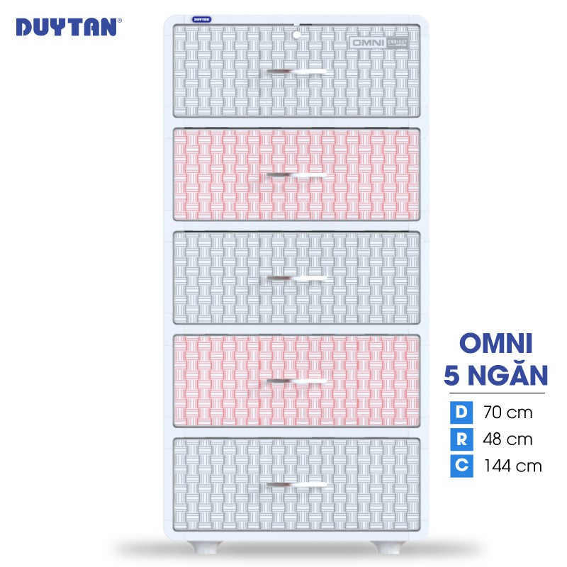 Tủ nhựa Duy Tân OMNI 5 tầng - Nhiều hoa văn - Sản phẩm mới 2020