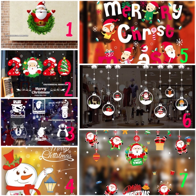 Decal Trang Trí Noel - Nhiều mẫu ngẫu nhiên ( KHÁCH TỰ CHỌN )