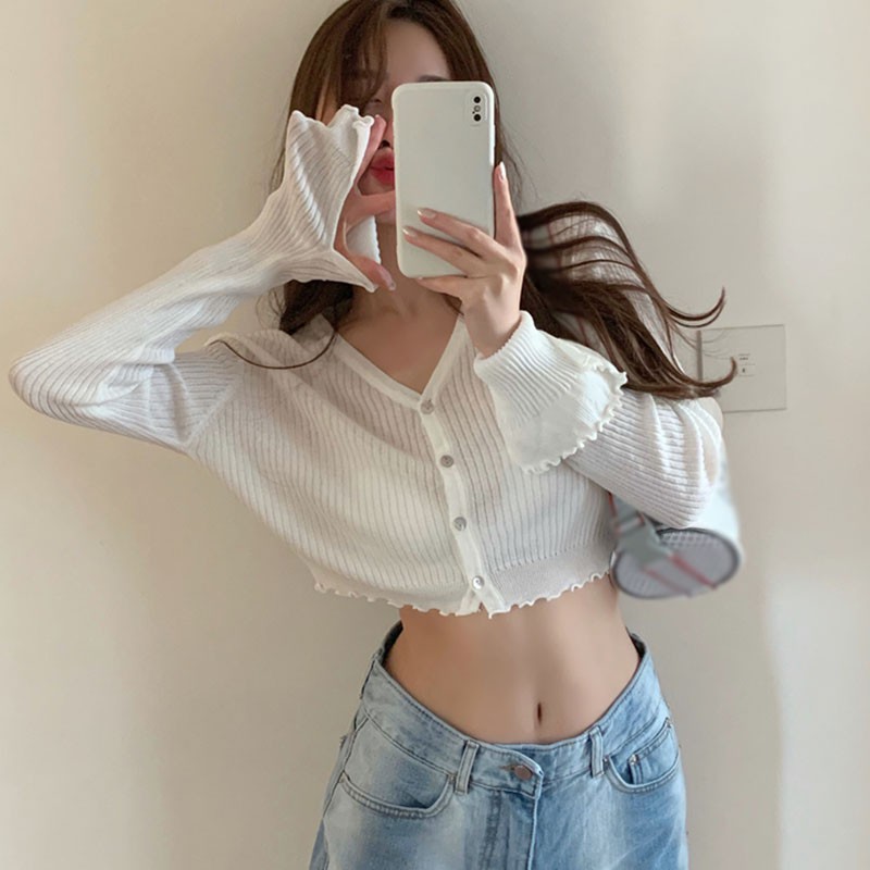 Áo Khoác Cardigan Tay Dài Cổ Chữ V Chống Nắng Thời Trang Cho Nữ | BigBuy360 - bigbuy360.vn