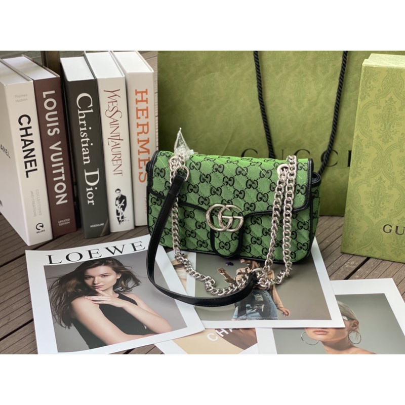 Túi đeo chéo gc marmont màu xanh mới