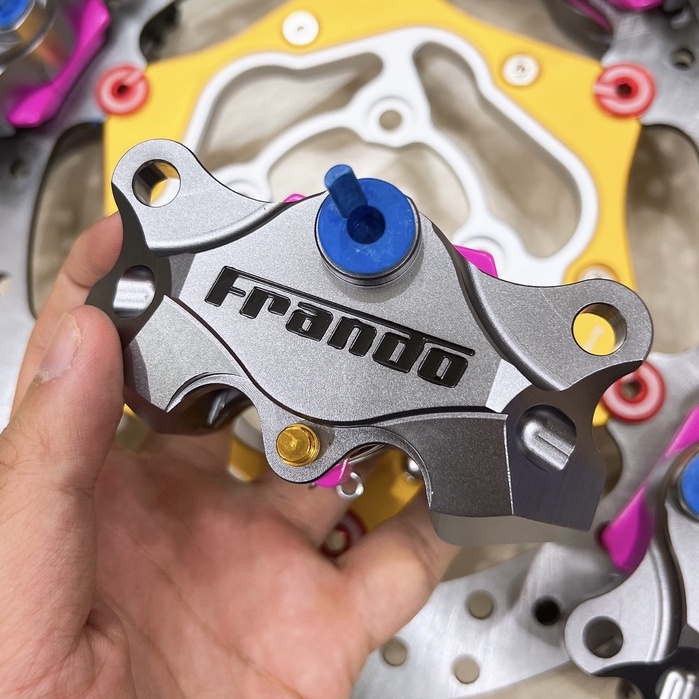 Heo Dầu Trước FRANDO 2piston đối xứng - Kèm Pát Trước gắn thông dụng cho Tất Cả các dòng xe Wave Sirius Exciter Vario...