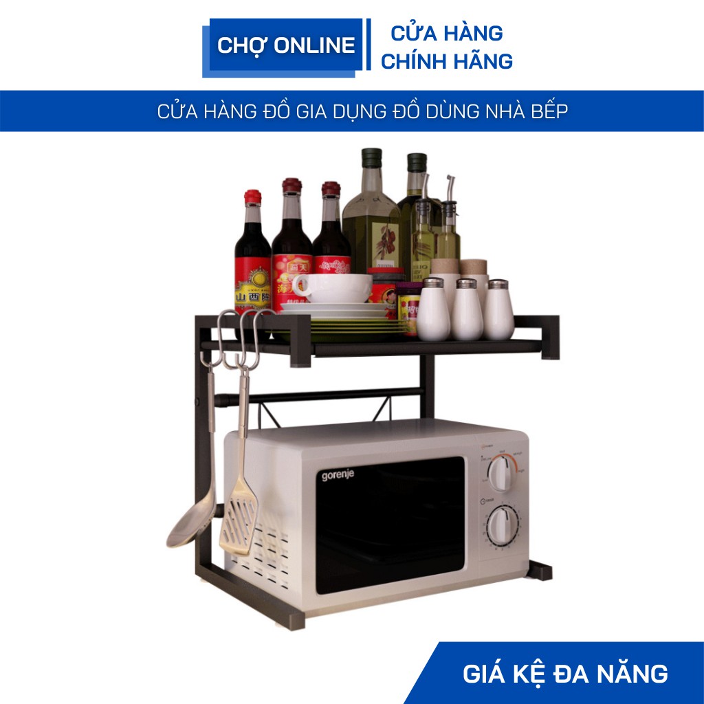 Kệ lò vi sóng - Khung thép sơn tĩnh điện 2 tầng - chịu lực đến 50kg