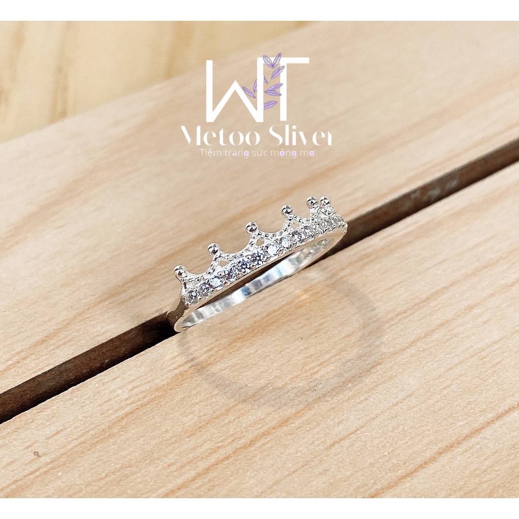 Nhẫn Bạc nữ Vương Miện Queen đáng yêu nữ tính đính đá lấp lánh - Metoo Sliver accessories