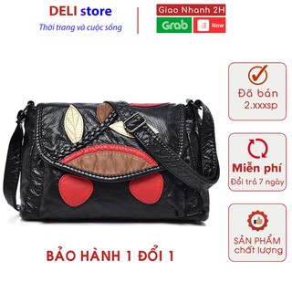 Túi xách nữ da mềm lá đỏ phong cách Hàn Quốc