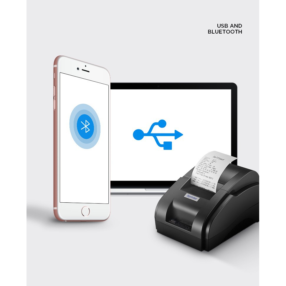 ۩﹍Máy in hóa đơn Xprinter 58iih kết nối với điện thoại qua Bluetooth