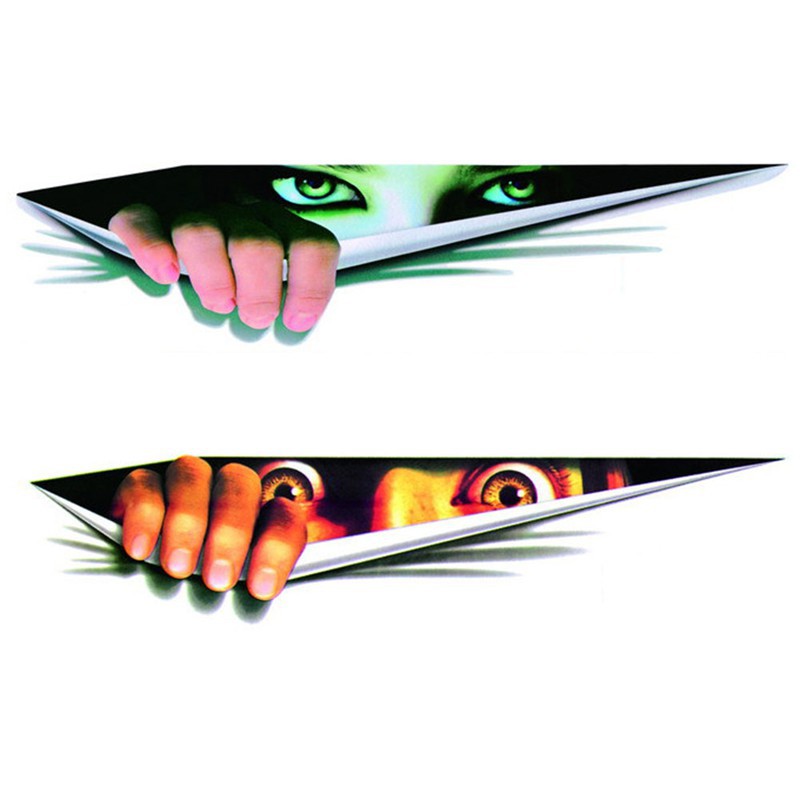 Decal dán kính chiếu hậu xe hơi hình đôi mắt 3D