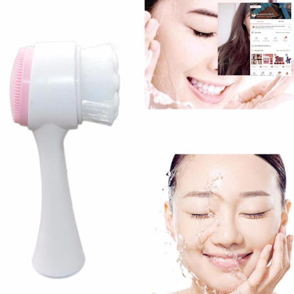 Cọ Rửa Mặt 2 Đầu Mát Xa Cực Êm