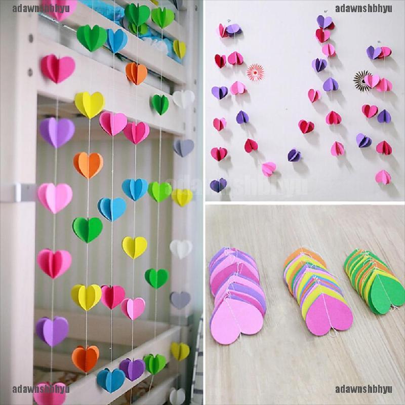 Dây Treo Trang Trí Trần Nhà Hình Trái Tim 3D Bằng Giấy