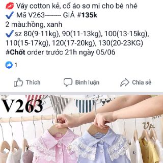 Váy xòe phối ren bé gái
