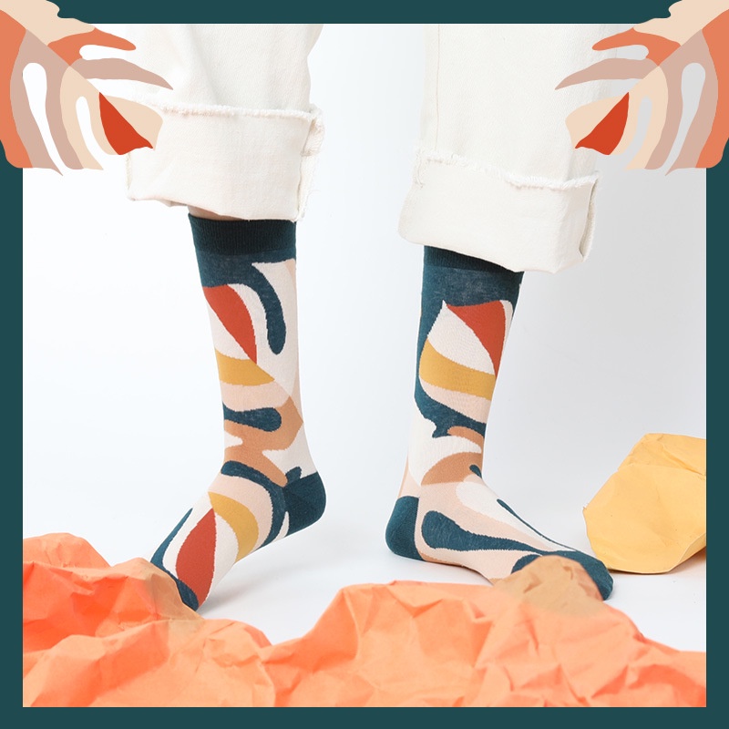 Vớ WAFNHA D210 vải cotton cổ cao phong cách cổ điển