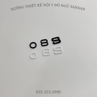 Khuyên móc tăng giảm số 0 8 9 kim loại nhuộm màu đen trắng loại đẹp 0,6cm - 0,8cm - 1cm
