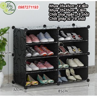 KỆ GIÀY DÉP NHỰA LẮP GHÉP 8 NGĂN (chọn màu vui lòng chat với shop) (Kiều Hoa Store)