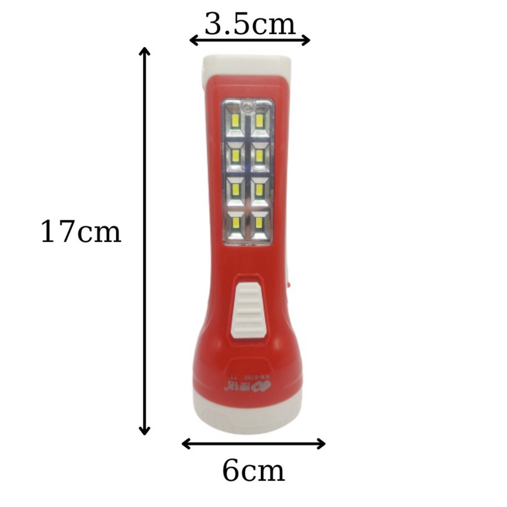 Đèn pin sạc cầm tay 2 chế độ sáng, đèn pin có thêm 8 bóng Led tiện dụng