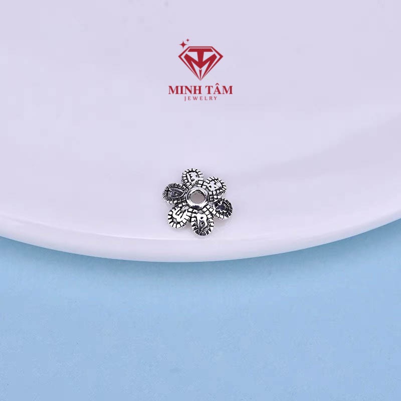 Chụp hạt đá phong thủy bạc Thái S925, Mũ chụp hạt đá vòng tay đá-Minh Tâm Jewelry