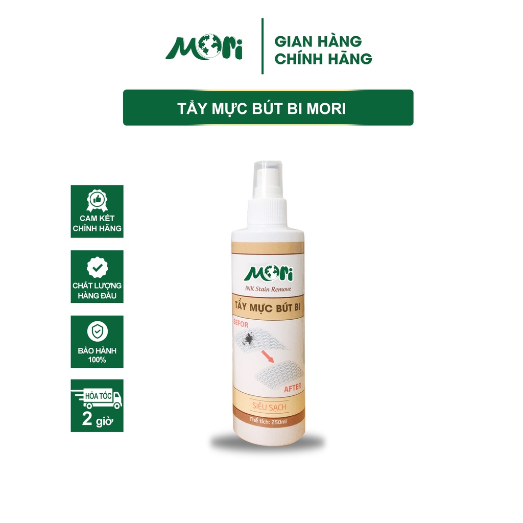 Tẩy mực bút bi Mori - Tẩy sạch vết mực bút bi trên đồ vải mà không làm bay màu vải