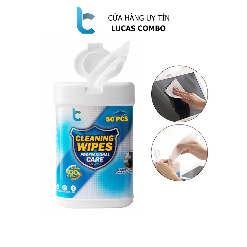 Bộ Vệ Sinh Macbook/Laptop/Lens/Máy ảnh/Điện thoại Khăn Rút Lucas Cleaning Wipes | BigBuy360 - bigbuy360.vn