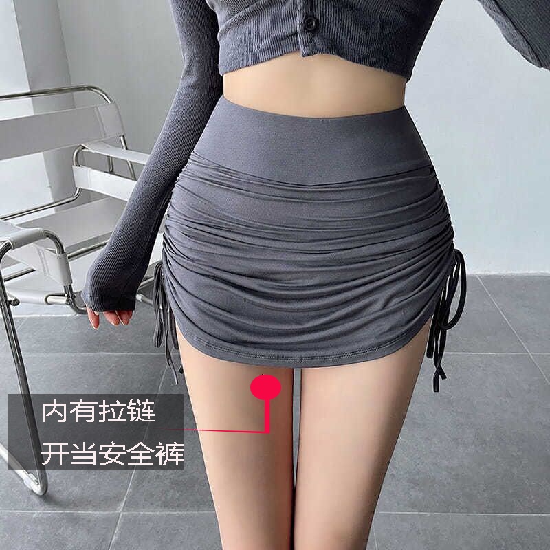Quần Short An Toàn Siêu Mỏng Xếp Ly Hở Đáy Có Dây Kéo Ở Hông Đẹp Gợi Cảm Tiện Lợi Có Khóa Kéo Ở Eo Thích Hợp Đi Hộp Đêm