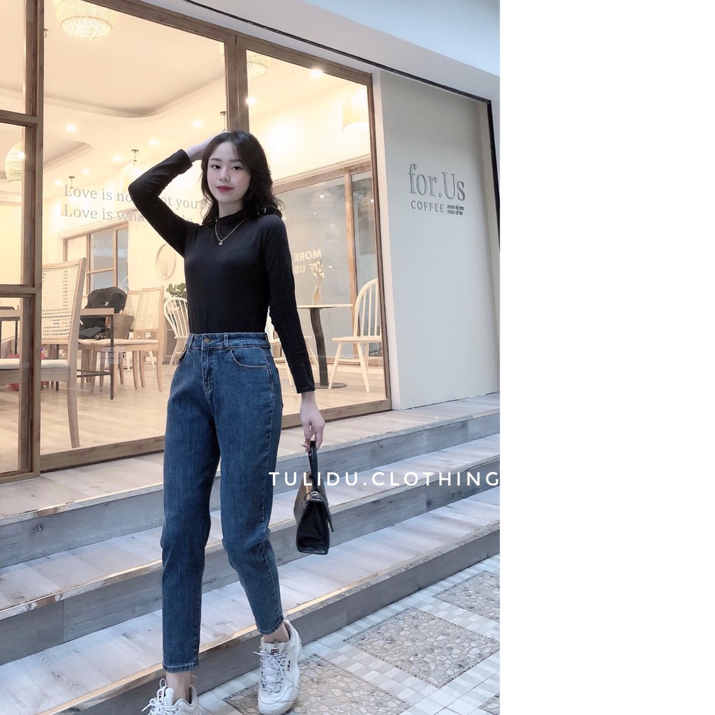 Quần Jean Nữ Dáng Baggy Cạp Lưng Cao Trơn 🌈 Hàng Cao Cấp🌈 Quần Bò Nữ Co Giãn [ẢNH THẬT] 95.04 | BigBuy360 - bigbuy360.vn