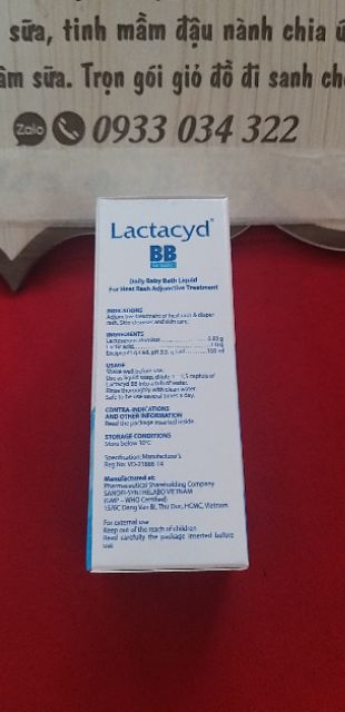 Sữa Tắm Lactacyd BB Chuyên Điều Trị Rôm Sảy Hăm Cho Bé.