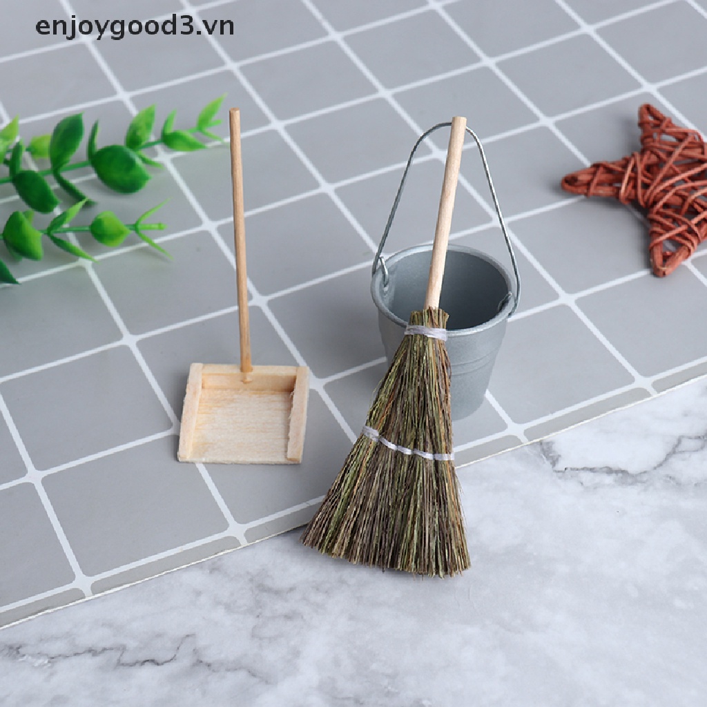 Set 3 đồ chơi mô hình thùng rác mini tỉ lệ 1:12 cho nhà búp bê