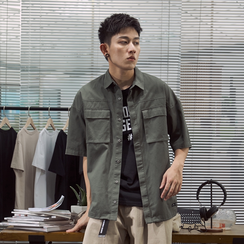 Áo sơ mi tay ngắn dáng ôm thời trang thu đông cho nam