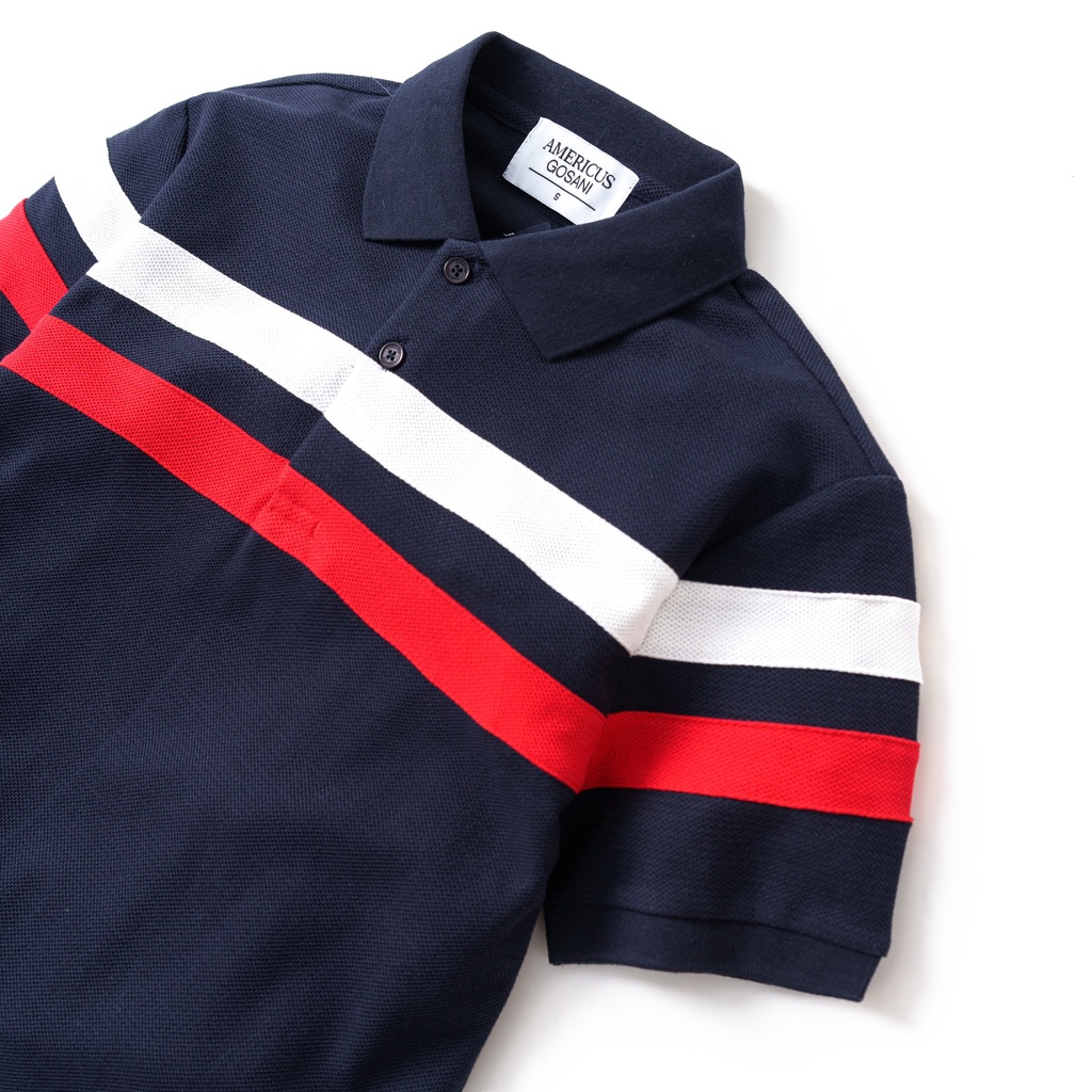 A/G Áo Polo Nam Cổ Bẻ Phối Ngang Ngực Phom Slimfit, Chất Liệu Cotton Thoáng Mát Không Nhăn | BigBuy360 - bigbuy360.vn