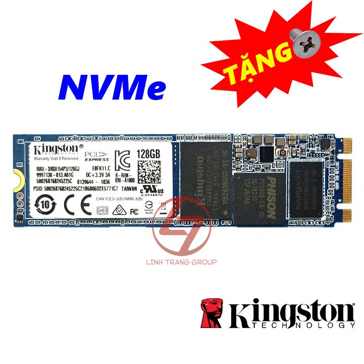 Ổ cứng SSD M.2 2280 PCIe NVMe Kingston 128GB-RBU-SNS8154P3-bảo hành 3 năm