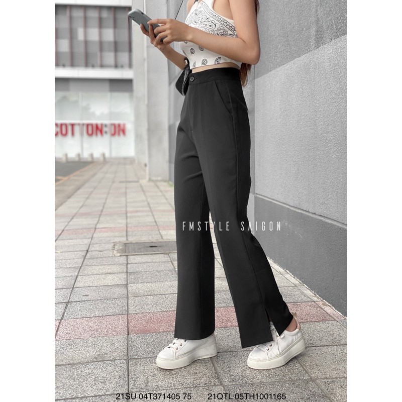 [Mã SKAMCLU7 giảm 10% tối đa 50K đơn 0Đ] Quần tây loe trơn xẻ lai 09145 ulzzang Fmstyle Saigon 21QTL05TH1001