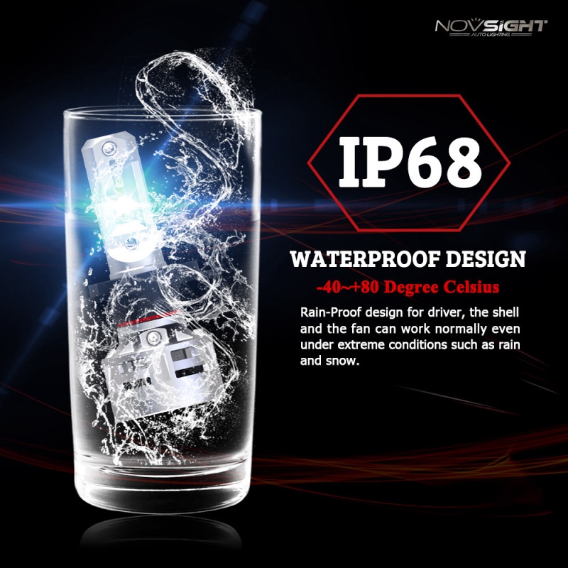 Set 2 Bóng Đèn Pha NovSight H4 9003 HB2 Chuyên Dụng Cho Xe Hơi LED 60W 10000LM