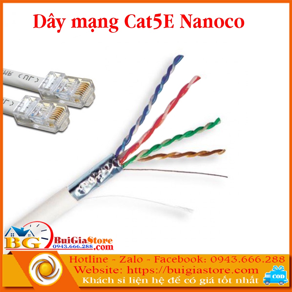 Dây mạng Cat5E Nanoco chính hãng NC5E-F10B (bán theo mét)
