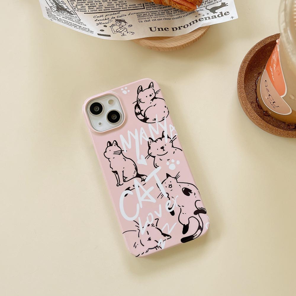 Ốp Điện Thoại Cứng Hình Mèo Cho IPhone X Xs XR XsMax 11 11ProMax 12 12Pro 12ProMax 13 13Pro 13ProMax 14 14Pro 14plus 14ProMax