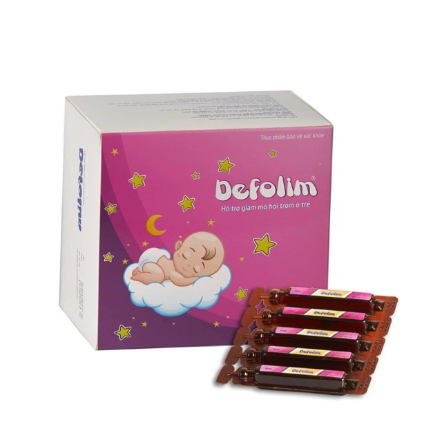 DEFOLIM - Hộp 30 ống x 10ml giúp giảm mồ hôi trộm ở trẻ,giúp bé ngủ sâu