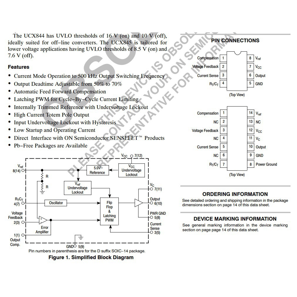 IC dao động nguồn UC3845 UC3845AN DIP-8 [HTE Quy Nhơn CN2]