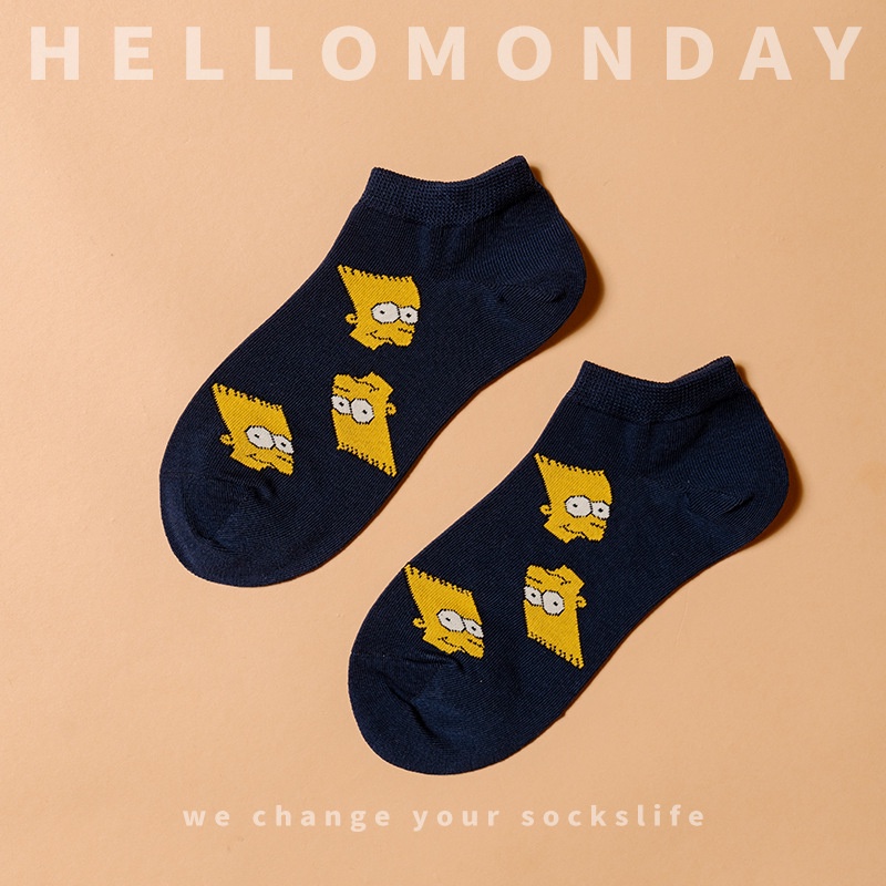 Vớ Cổ Thấp In Họa Tiết Hoạt Hình Simpson Phong Cách Hip Hop Thời Trang Cho Nam Và Nữ