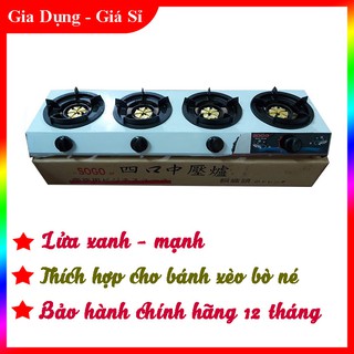  Bếp Gas Bán Công Nghiệp Khè Sogo 4 Lò GT-208S4, Lửa Xanh , Tiết Kiệm Gas