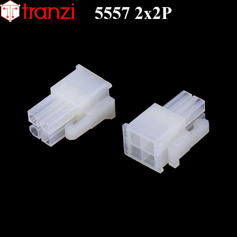 Vỏ header 4.2mm 5557 2x2P 19,8mm trắng - túi 10 cái