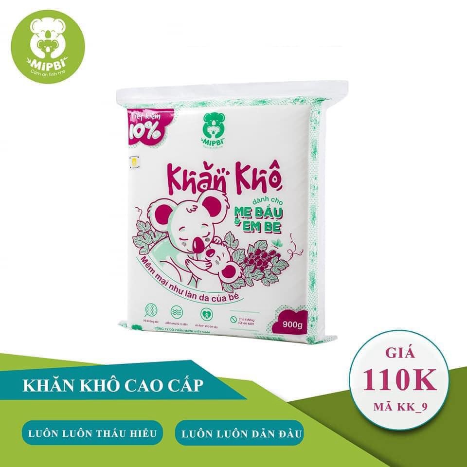 Khăn Khô Chính Hãng MIPBI(Có Tem Chống Hàng Giả) SIÊU DAI - An Toàn Cho Bé - Tiết kiệm đến 10%