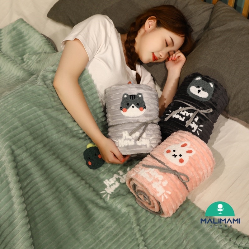 Chăn Lông Thỏ 🐇 Bốn Mùa Dễ thương Siêu Mềm Mịn dành cho em bé, dân văn phòng tiện dụng - Bla007