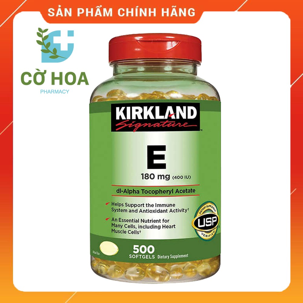 Viên bổ sung Vitamin E Kirkland Signature 180mg - Hộp 500 viên