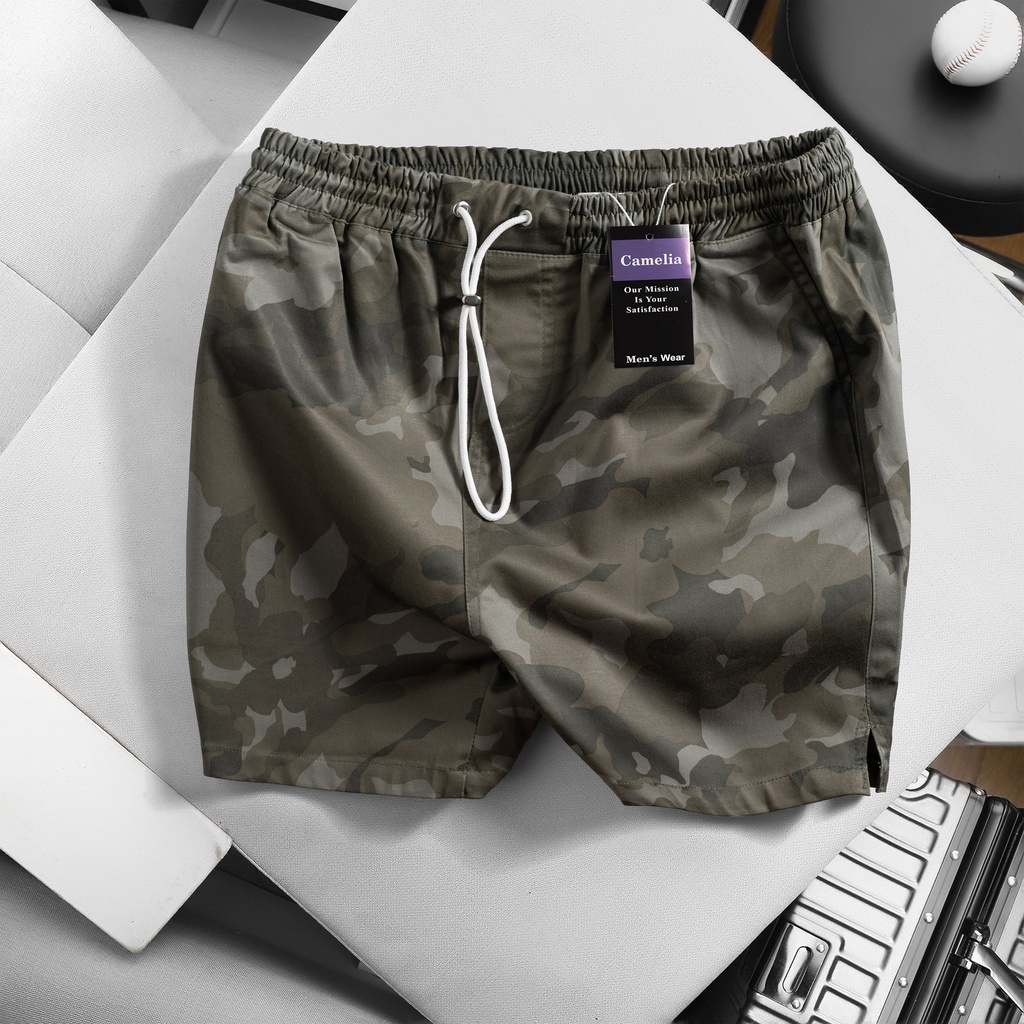 Quần short nam camo PARIS CI Chất Kaki Thoải Mái, Màu Trẻ Trung, Cá Tính