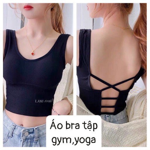 Áo bra tập gym yoga bra thể thao dáng crotop hàng xịn giá rẻ áo tập cho chị e từ 40 - 58kg_BR35
