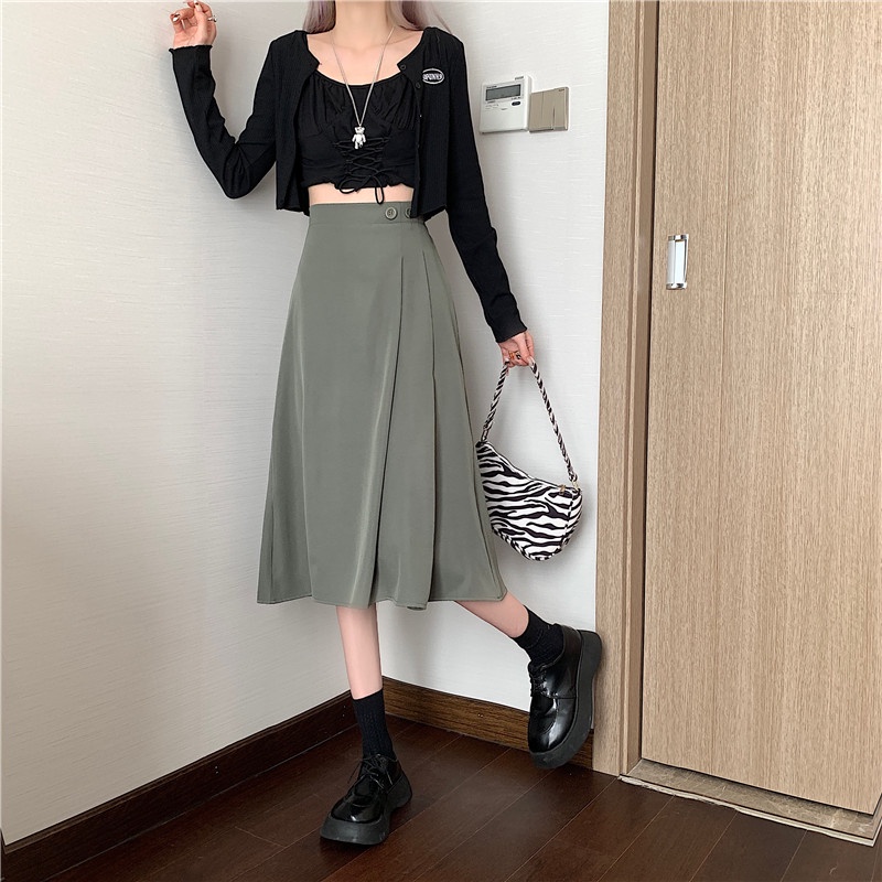 Chân Váy Chữ A Lưng Cao Thiết Kế Mới Thời Trang Mùa Xuân Dành Cho Nữ