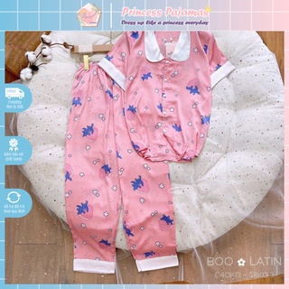 ✨đồ bộ pyjama lụa mặc nhà tay ngắn mango cao cấp họa tiết dễ thương